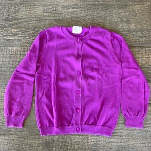 J Crew Crewcuts Casey Cotton Cardigan in Purple Size 6-7